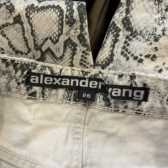 Alexander Wang Cropped Snake Print High Rise straight leg jeans size 26 - Picture 4 of 6